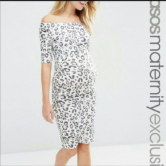 asos leopard maternity dress